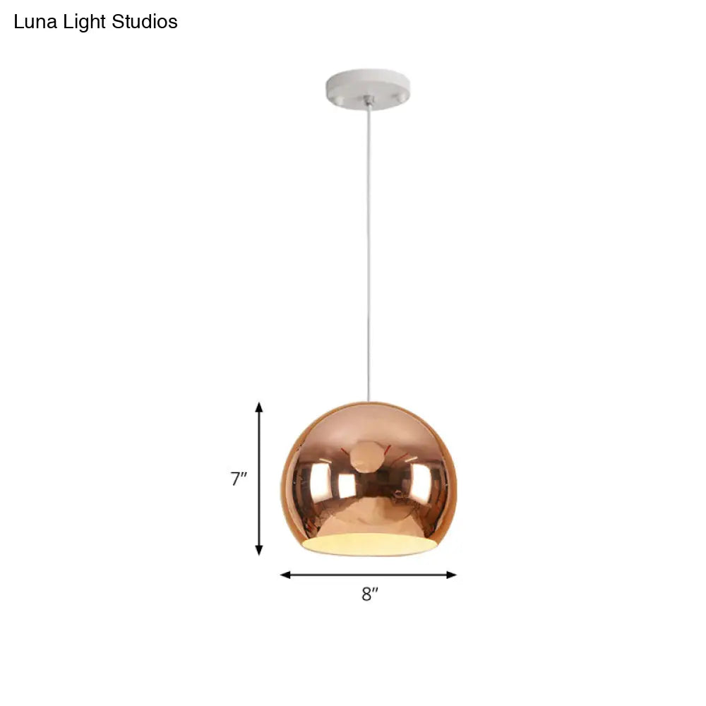 Modern Nordic Globe Pendant Light - Chrome/Rose Gold Finish