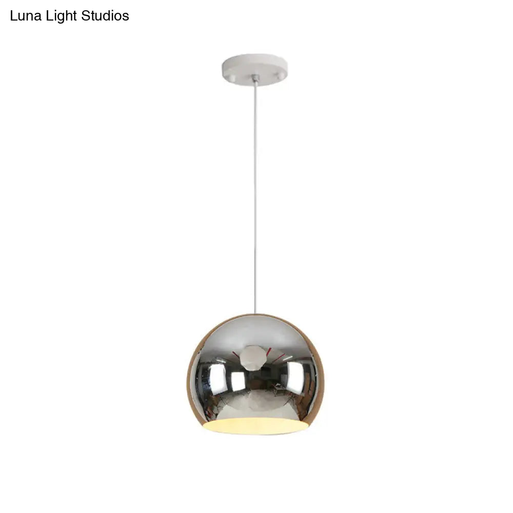 Modern Nordic Globe Pendant Light - Chrome/Rose Gold Finish