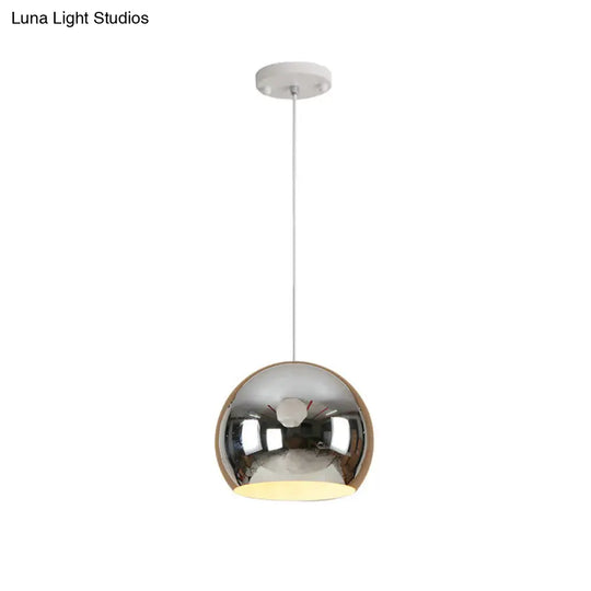 Modern Nordic Globe Pendant Light - Chrome/Rose Gold Finish