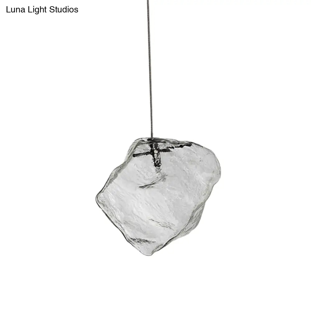 Minimalist Glass Pendant Lamp - Ice Hanging Ceiling Light For Dining Room