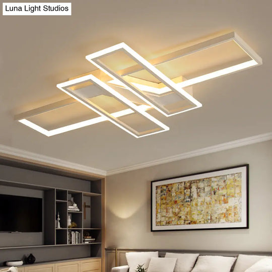 Illuminate Your Modern Living Room: Led Acrylic Frame Semi-Flush Mount Ceiling Light