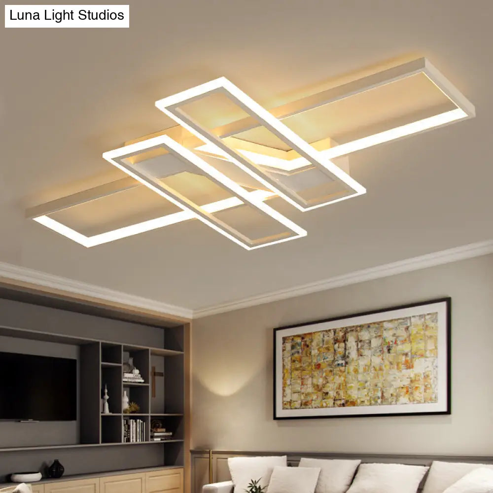 Illuminate Your Modern Living Room: Led Acrylic Frame Semi-Flush Mount Ceiling Light