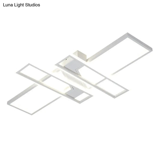 Illuminate Your Modern Living Room: Led Acrylic Frame Semi-Flush Mount Ceiling Light