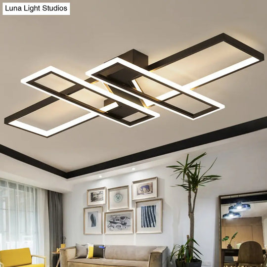 Illuminate Your Modern Living Room: Led Acrylic Frame Semi-Flush Mount Ceiling Light