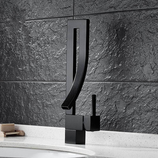 Hydrobliss - Modern Single Handle Bathroom Faucet Matte Black