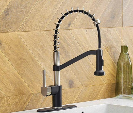 Hydrobliss - Signature Spring Kitchen Faucet Black And Brushed Nickel Faucets