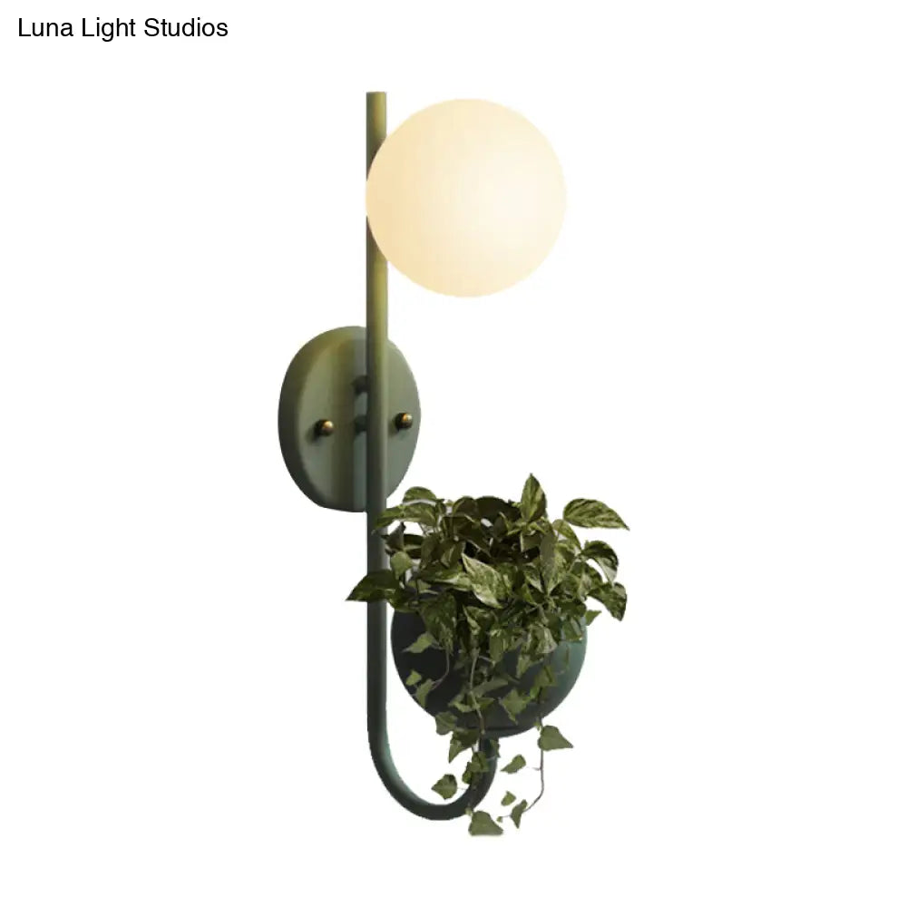 Industrial 1-Light Led Metal Sconce In Yellow/Blue/Green For Plant Wall Mount Lighting Restaurants