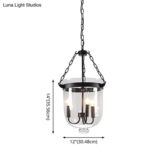 Industrial 3-Light Pendant Lamp With Adjustable Chain For Dining Room