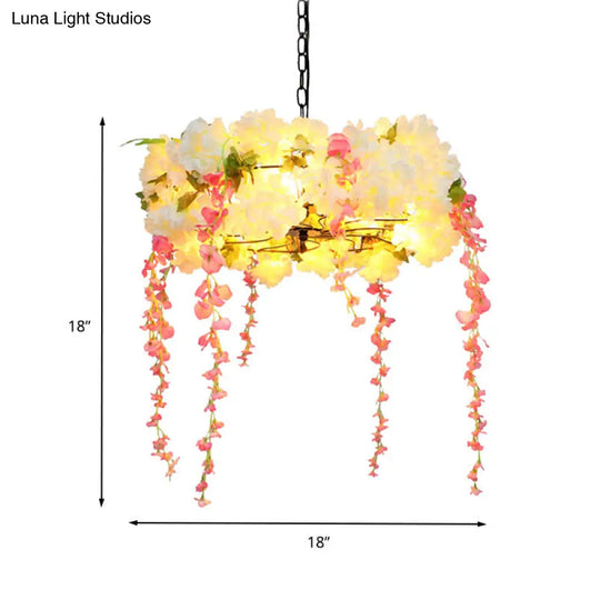 Flower Metal Chandelier Light Industrial 5 Heads Led Down Lighting 18/21.5 W White