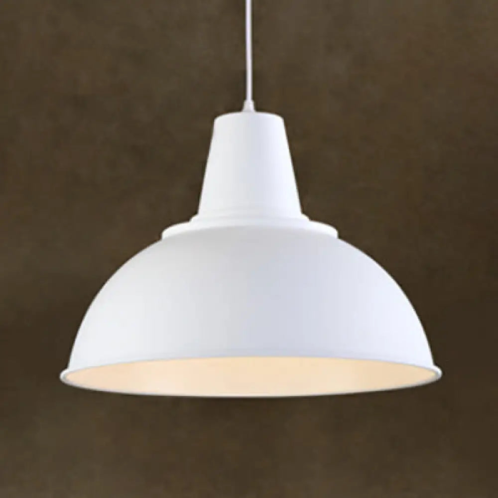 Industrial Aluminum Ceiling Pendant Light In Black/White For Living Room White
