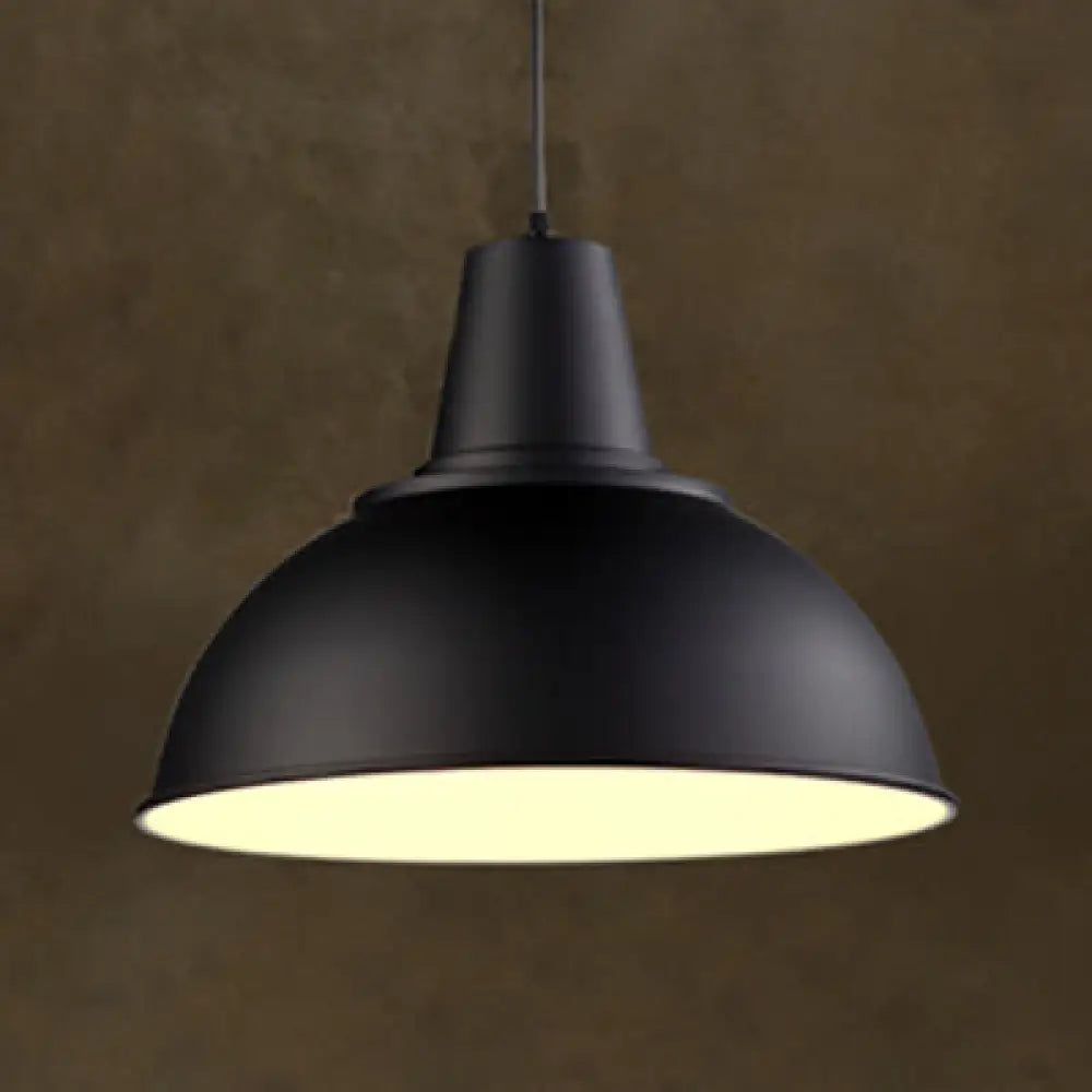 Industrial Aluminum Ceiling Pendant Light In Black/White For Living Room Black