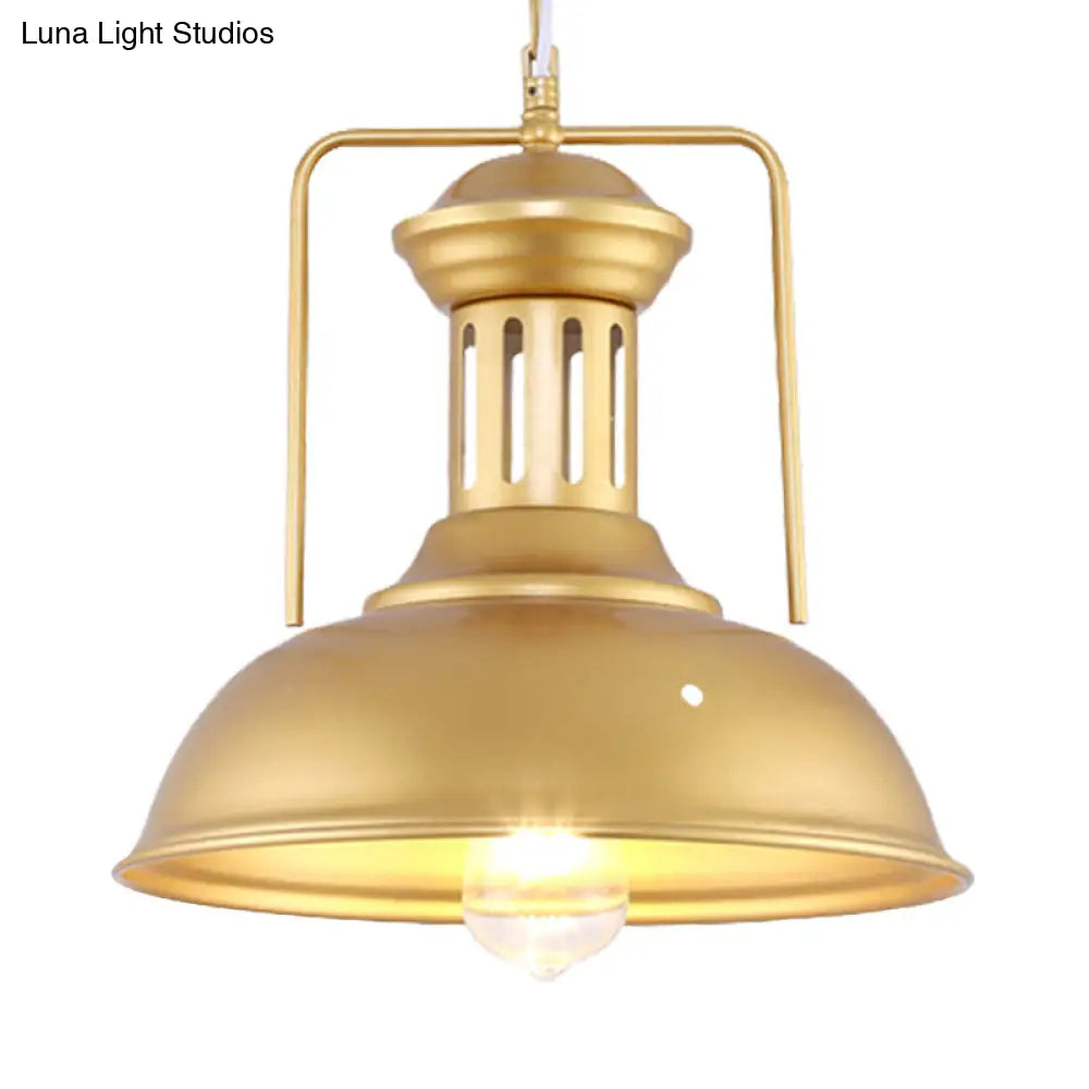 13/16 Wide Barn Shade Pendant Light: Industrial Gold-Style Hanging Lamp For Tables