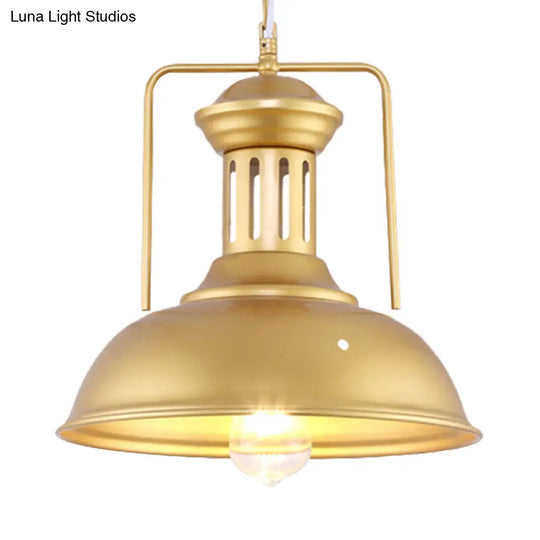 13/16 Wide Barn Shade Pendant Light: Industrial Gold-Style Hanging Lamp For Tables