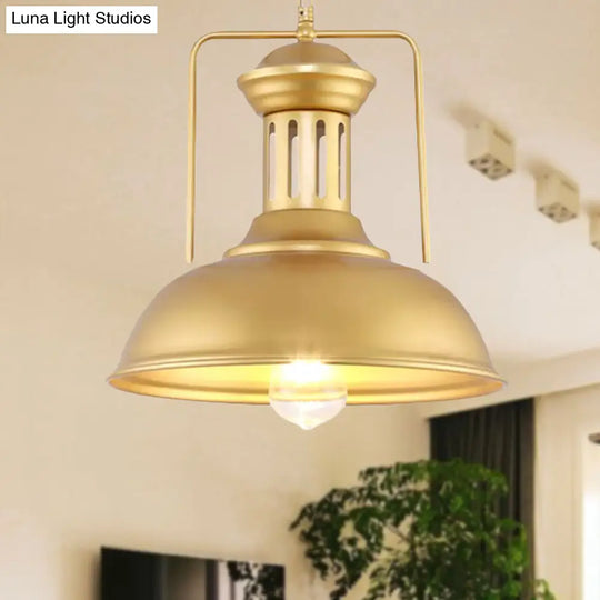 13/16 Wide Barn Shade Pendant Light: Industrial Gold-Style Hanging Lamp For Tables