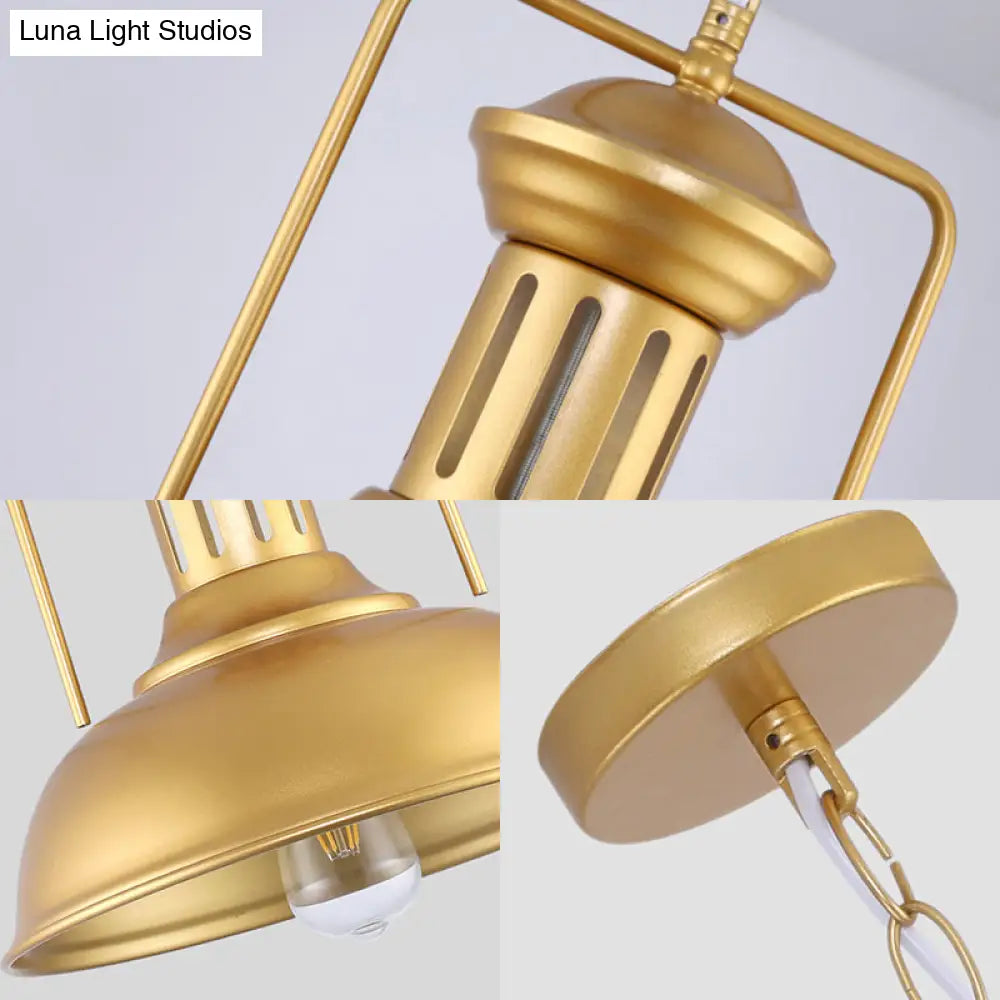 13/16 Wide Barn Shade Pendant Light: Industrial Gold-Style Hanging Lamp For Tables