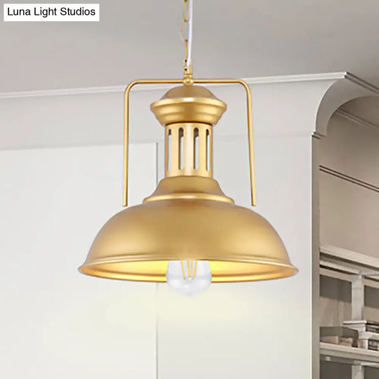13/16 Wide Barn Shade Pendant Light: Industrial Gold-Style Hanging Lamp For Tables Gold / 13