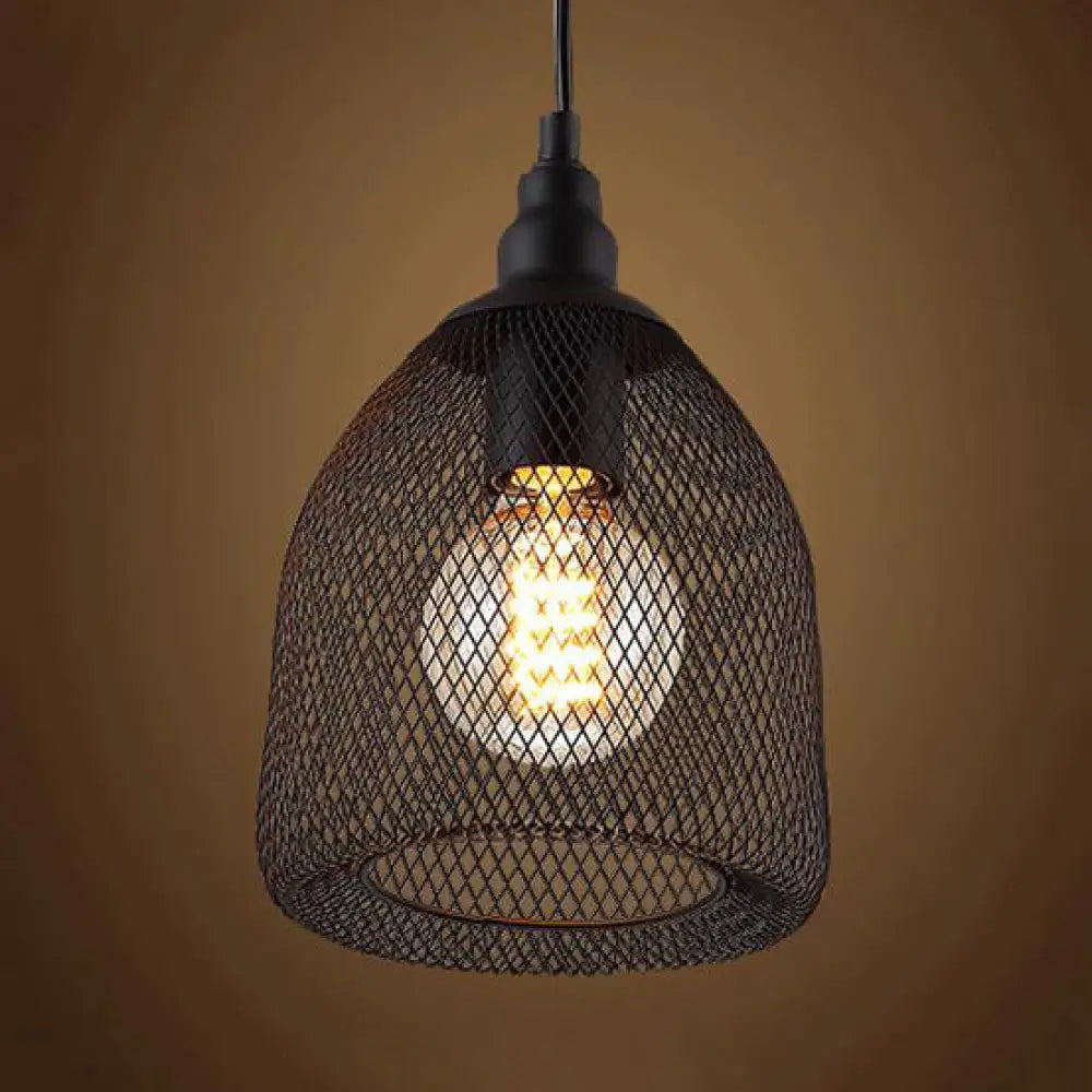 Industrial Bell Metal Pendant Light In Black/White/Copper - Perfect For Dining Room Hanging Ceiling
