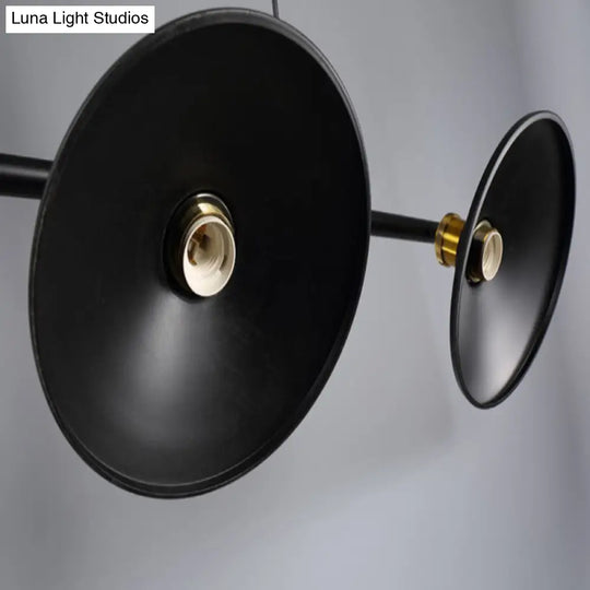 Industrial Black 3-Light Metal Island Pendant With Cone Shade - Perfect For Restaurant Lighting