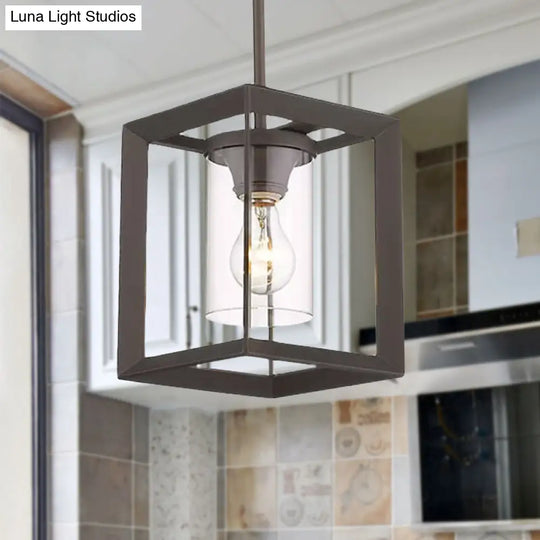 Industrial Black Glass Pendant Ceiling Light Fixture For Living Room