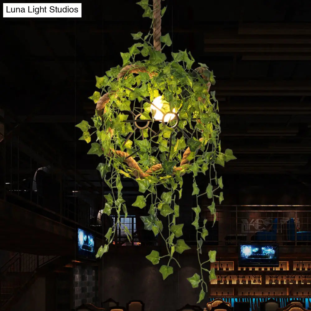 Industrial Black Metal Ceiling Pendant Light Fixture - 1 Head Hanging Lamp For Restaurants