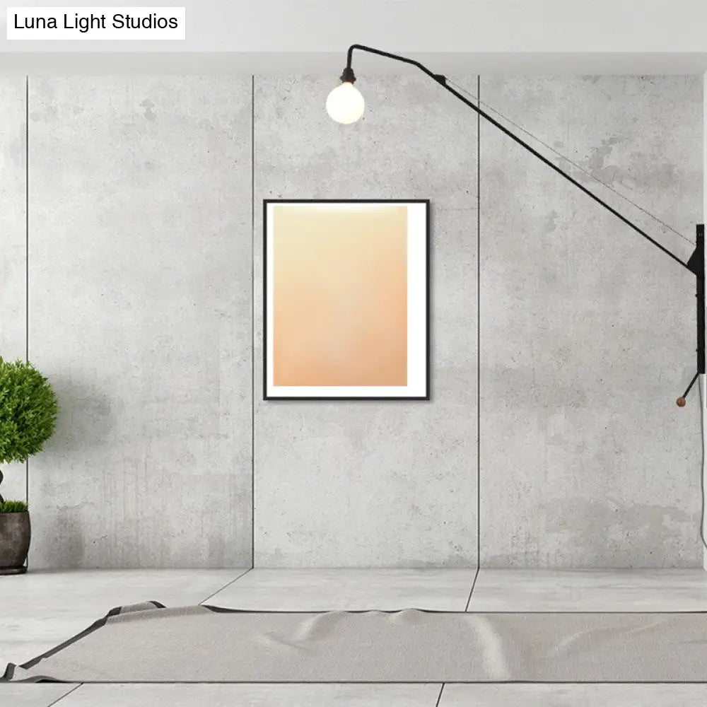 Industrial Black Metal Wall Sconce With Open Bulb Design For Fishing Rod Lamp Fixture