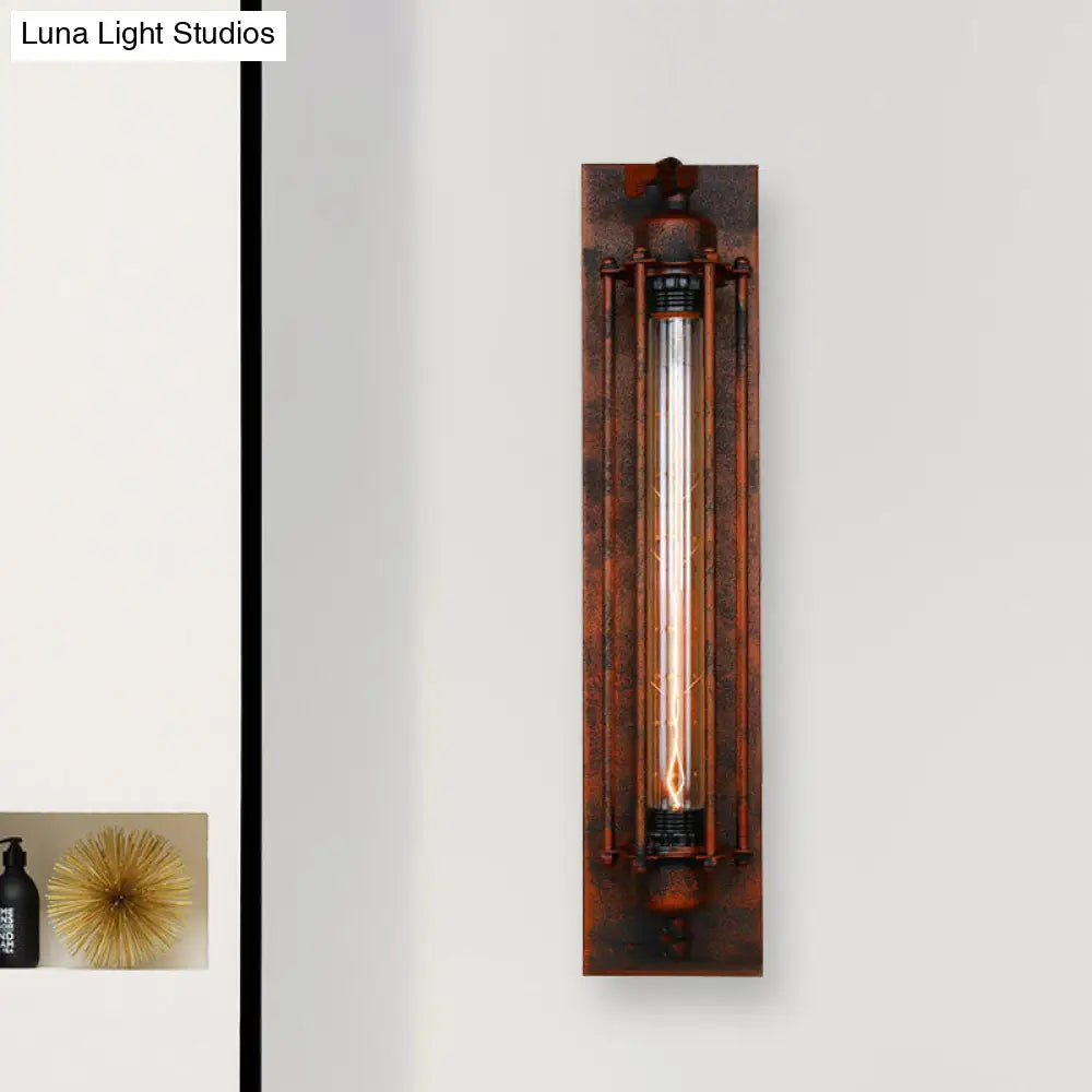 Industrial Black/Silver Metallic 1-Light Linear Wall Sconce - Sleek Wire Frame Design For Bedroom