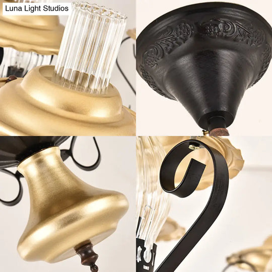 Industrial Brass Iron And Glass Lantern Ceiling Pendant - Single Light Bedroom