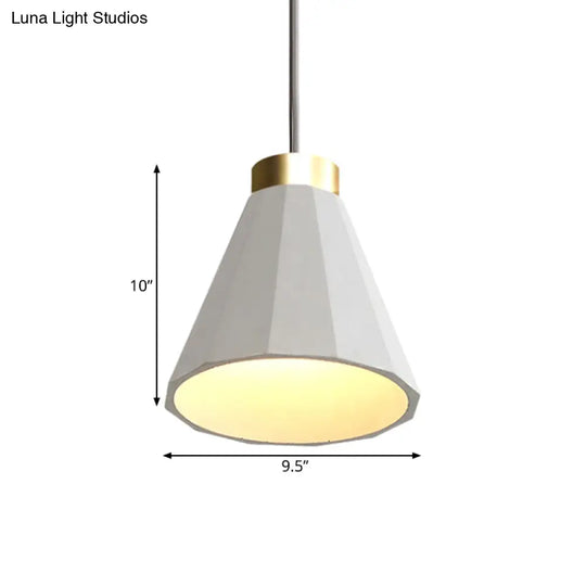 Industrial Cement Pendant Light - 8.5’/9.5’ Wide Cone Shade 1 Grey Hanging Ceiling Fixture