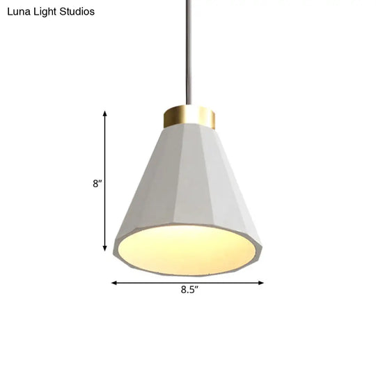 Industrial Cement Pendant Light | Wide Cone Shaped Shade 1 Grey Hanging Ceiling Lamp 8.5 Or 9.5