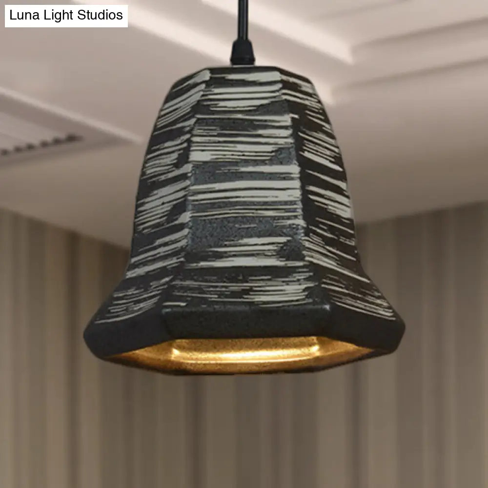 Industrial Ceramic Pendant Light: Barrel/Bell/Urn Shade Grey - Perfect For Restaurants 1 Light