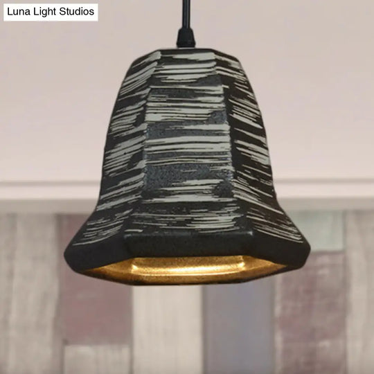 Industrial Ceramic Pendant Light: Barrel/Bell/Urn Shade Grey - Perfect For Restaurants 1 Light