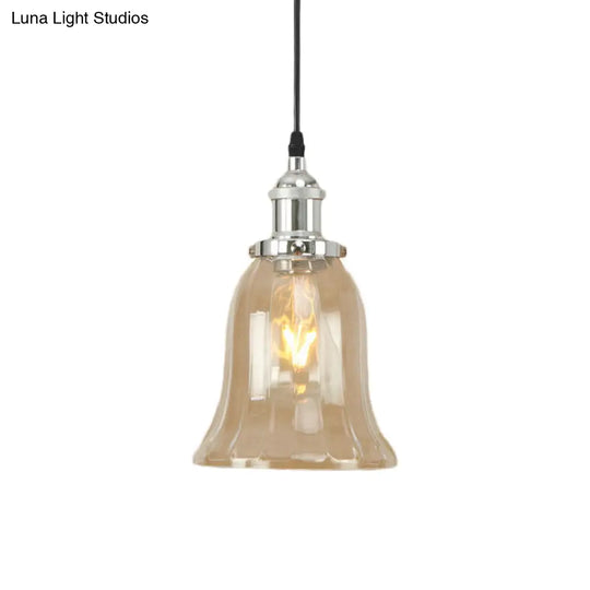 Industrial Clear Glass Bell Pendant Light - Bronze/Antique Brass/Copper Indoor Lighting