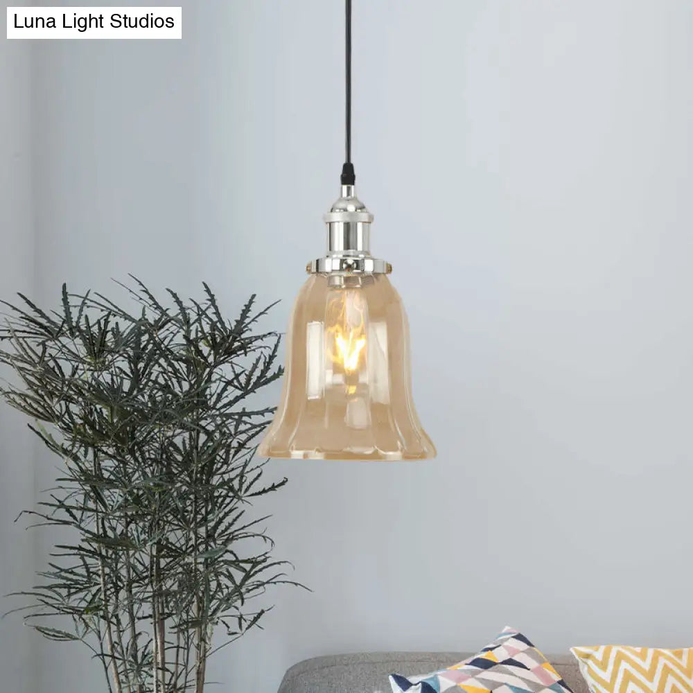 Industrial Clear Glass Bell Pendant Light - Bronze/Antique Brass/Copper Indoor Lighting