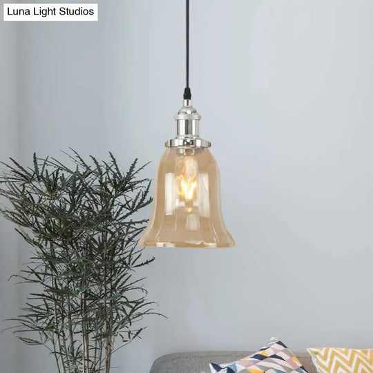 Industrial Clear Glass Bell Pendant Light - Bronze/Antique Brass/Copper Indoor Lighting