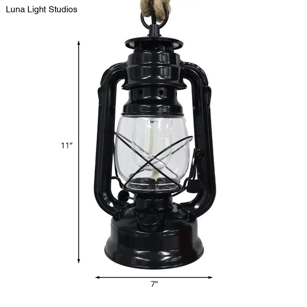 Industrial Pendant Ceiling Light: Black/Bronze/Antique Brass Finish Clear Glass 1 Light Perfect For