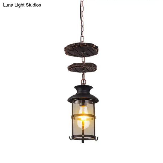 Industrial Clear Glass Single-Light Pendant Ceiling Light For Living Room Or Coffee Shop