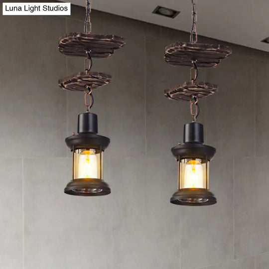 Industrial Clear Glass Single-Light Pendant Ceiling Light For Living Room Or Coffee Shop