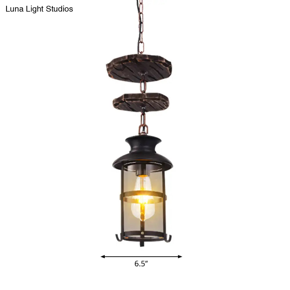 Industrial Clear Glass Single-Light Pendant Ceiling Light For Living Room Or Coffee Shop