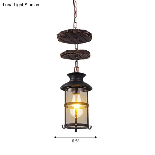 Industrial Clear Glass Single-Light Pendant Ceiling Light For Living Room Or Coffee Shop