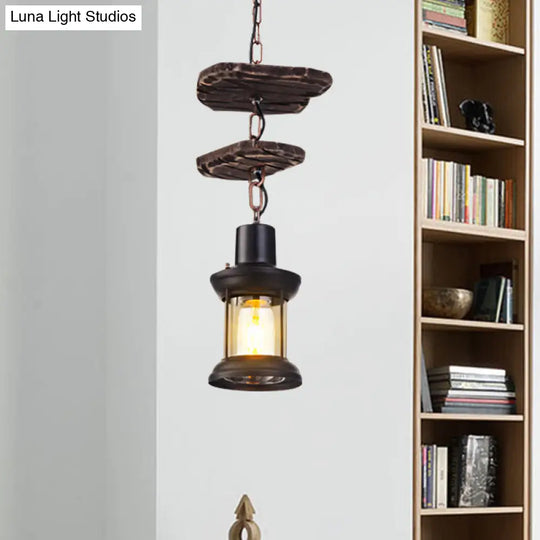 Industrial Clear Glass Single-Light Pendant Ceiling Light For Living Room Or Coffee Shop