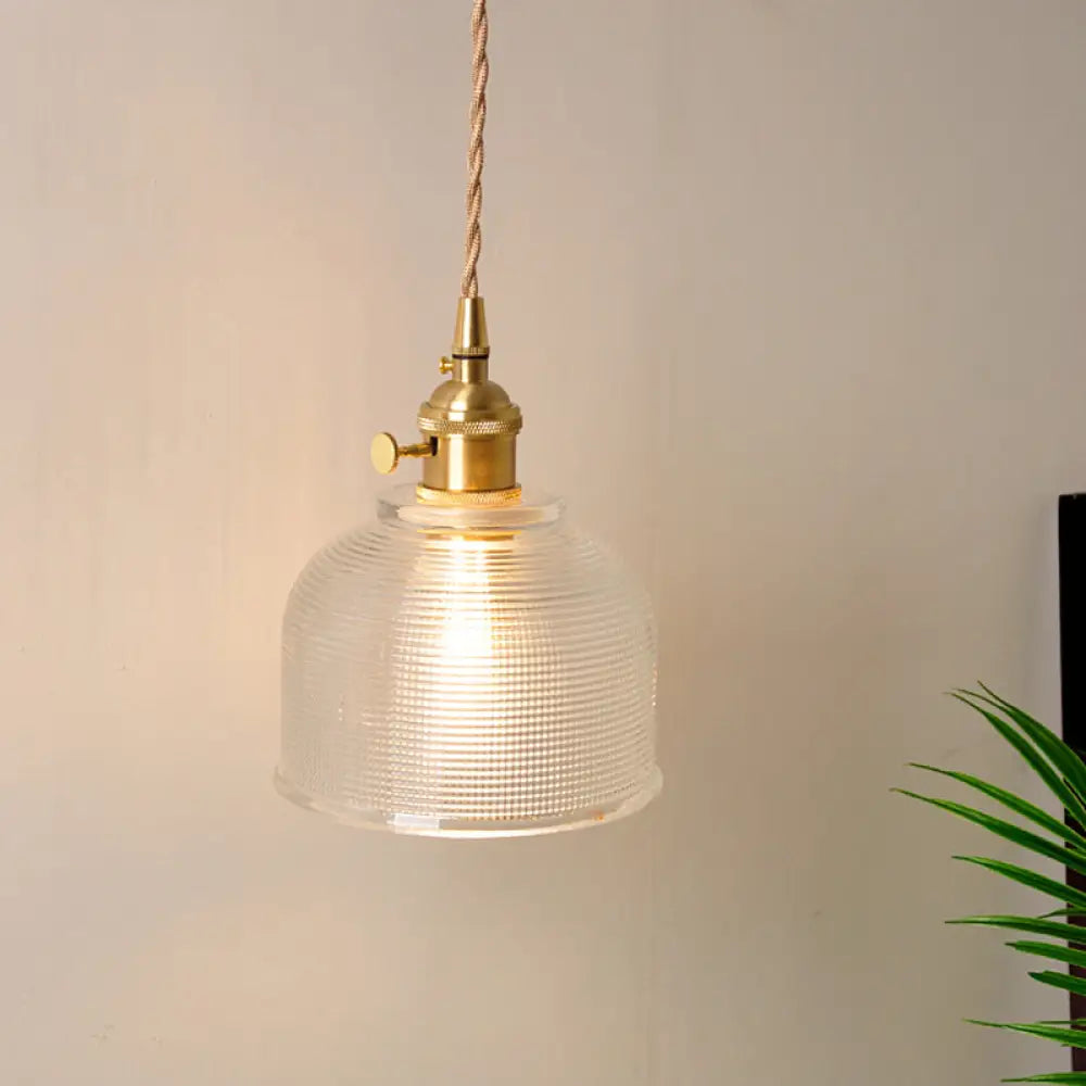 Industrial Clear Glass Wall Light Fixture - Bedside Mount / A