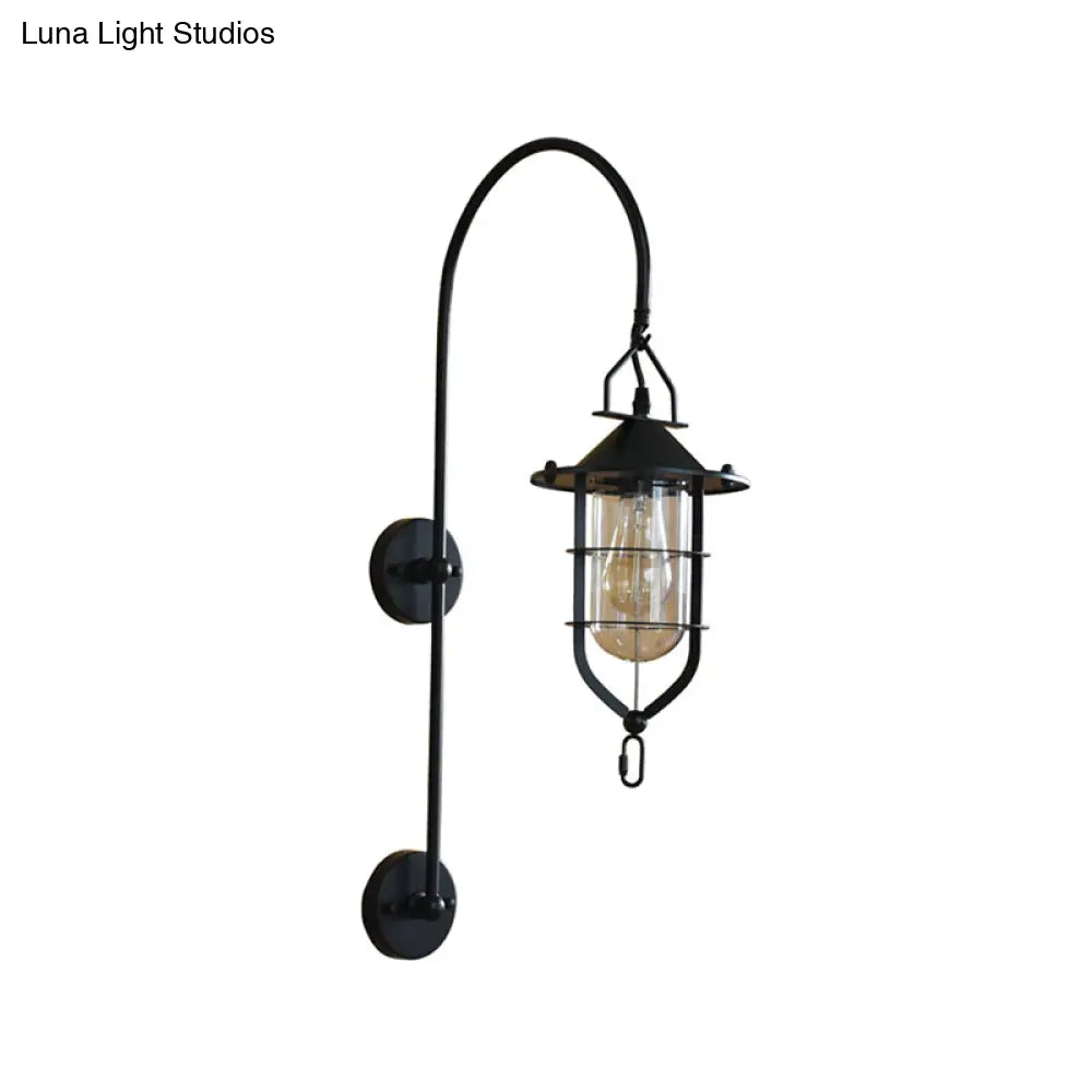 Industrial Clear Glass Wall Light With Rustic Charm - Perfect For Living Rooms