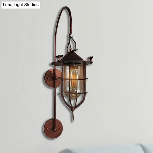 Industrial Clear Glass Wall Light With Rustic Charm - Perfect For Living Rooms