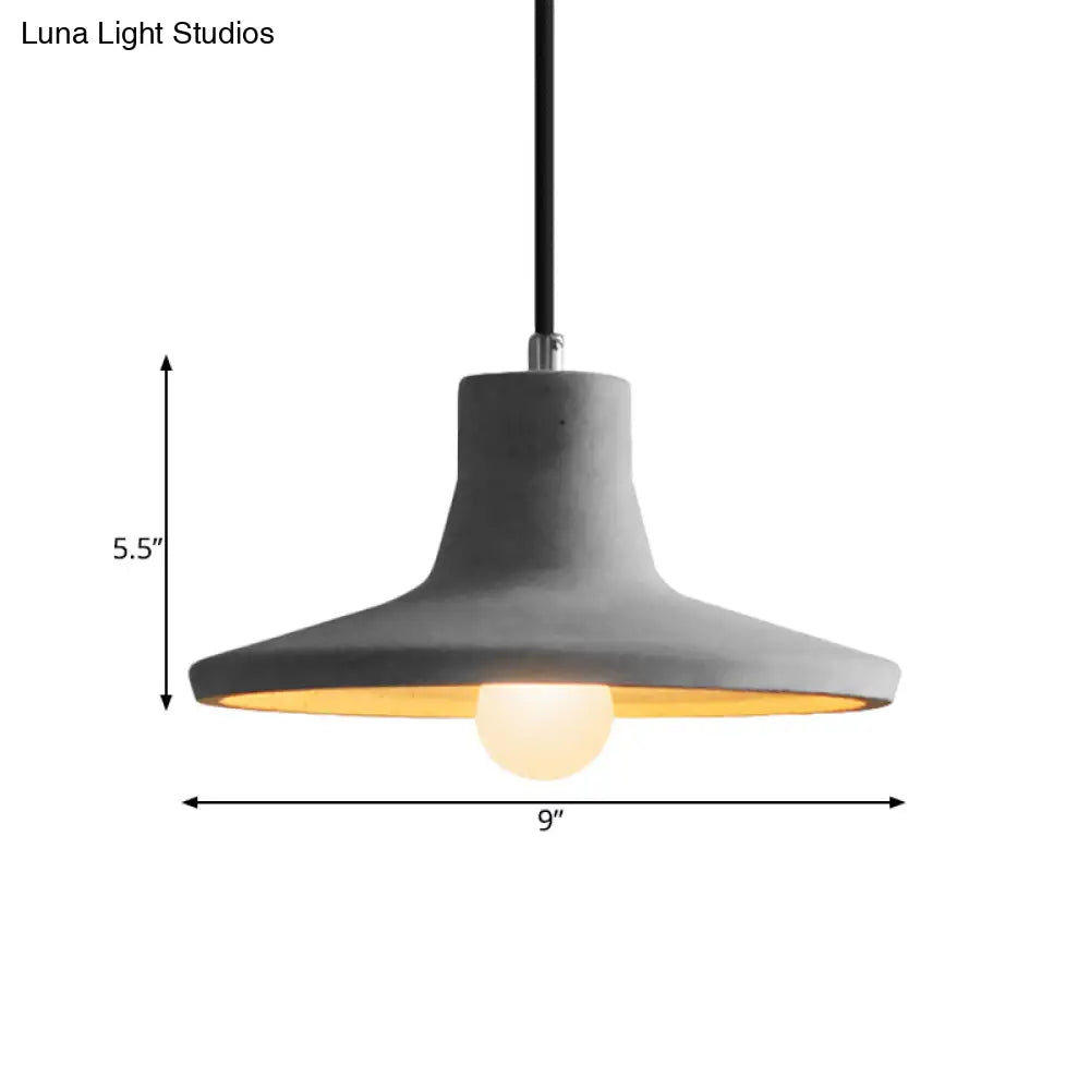 Industrial Coffee Shop Hanging Pendant Lamp With Cement Shade - 1-Light Ceiling Light
