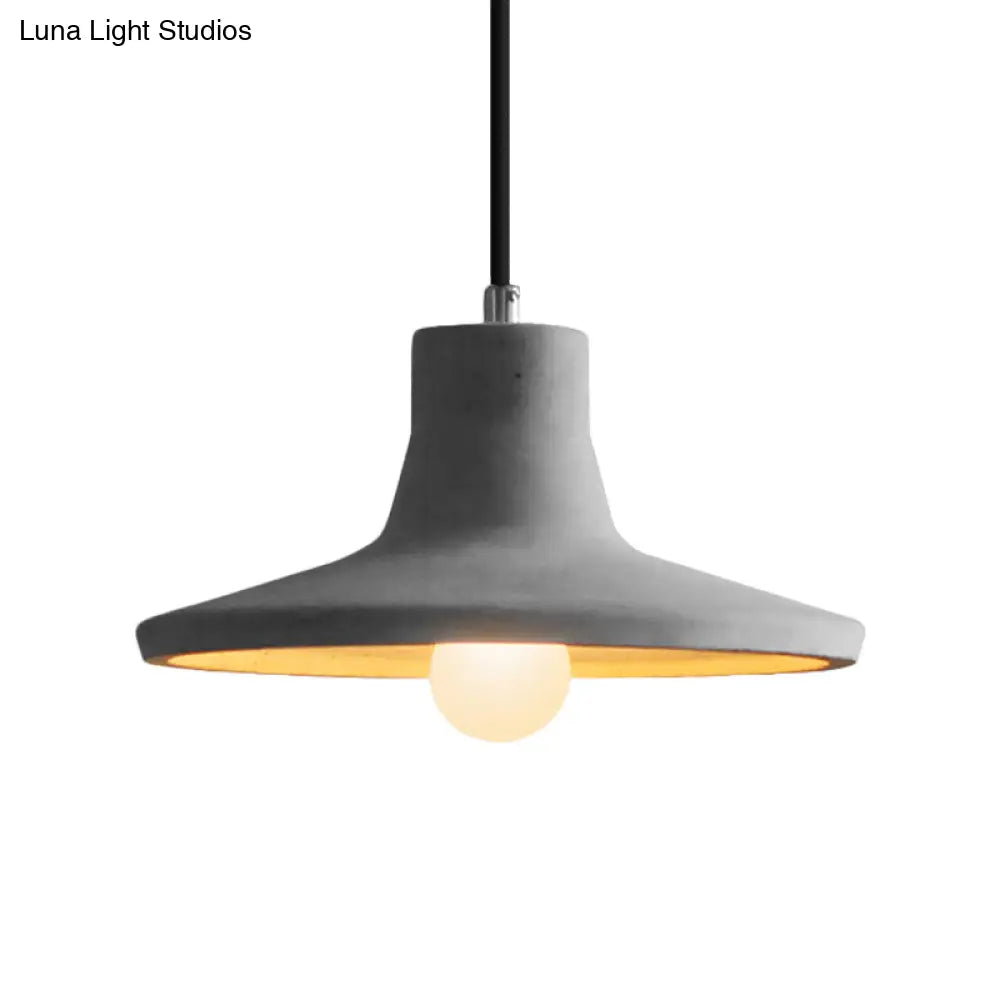 Industrial Coffee Shop Hanging Pendant Lamp With Cement Shade - 1-Light Ceiling Light