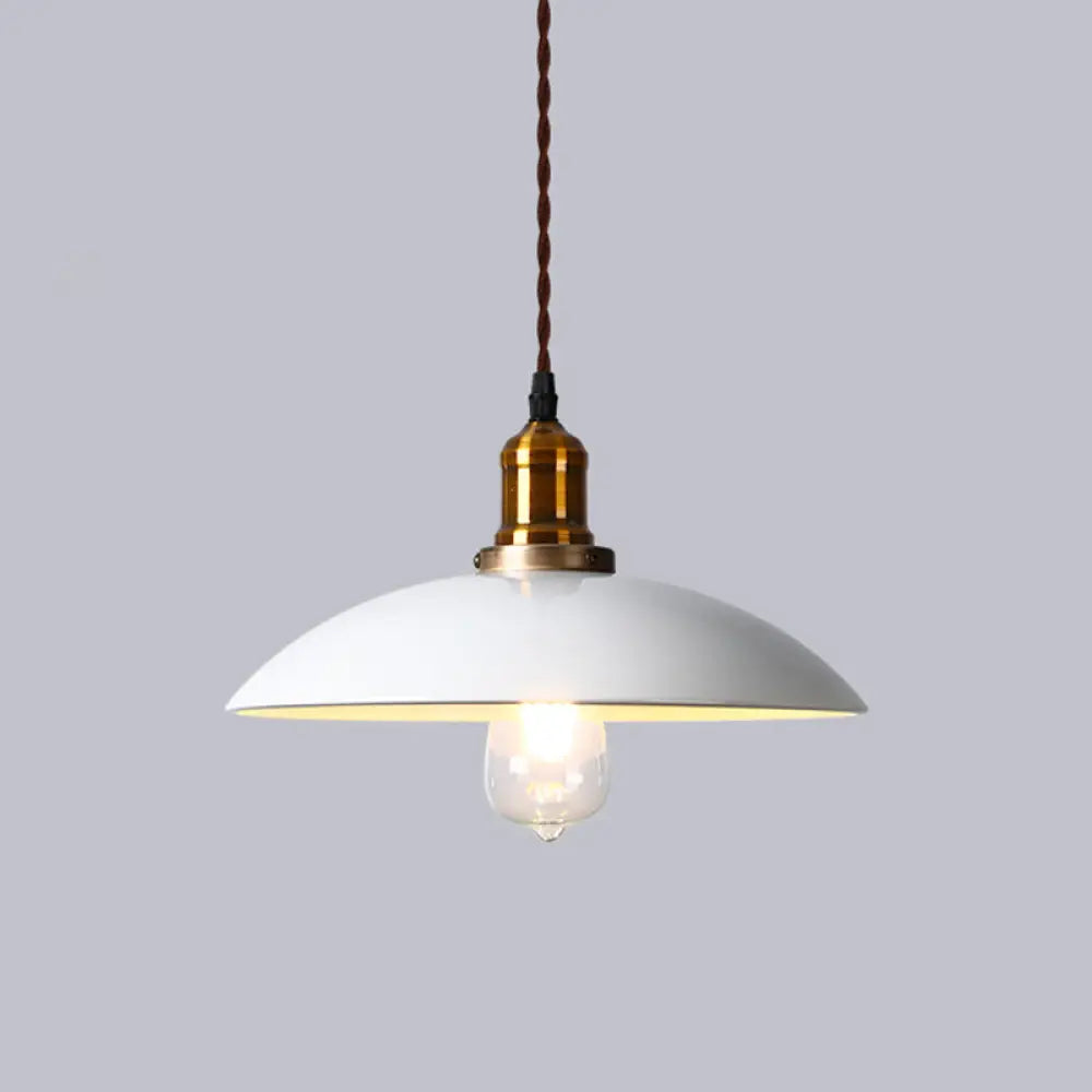 Industrial Cone Shade Ceiling Light - Metal Hanging Pendant For Restaurant White / B