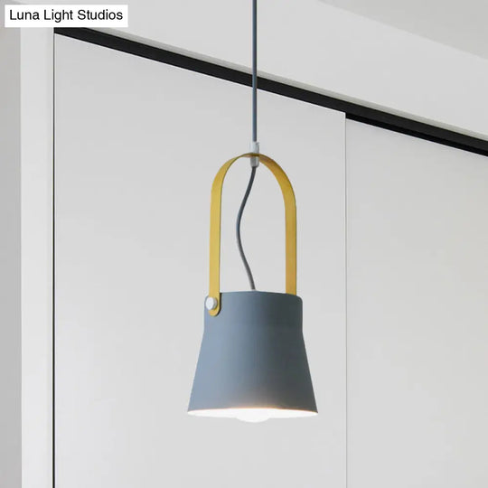 Industrial Hanging Lamp With Cone Shade - Metal Pendant For Stylish Restaurants In Grey/Black/White