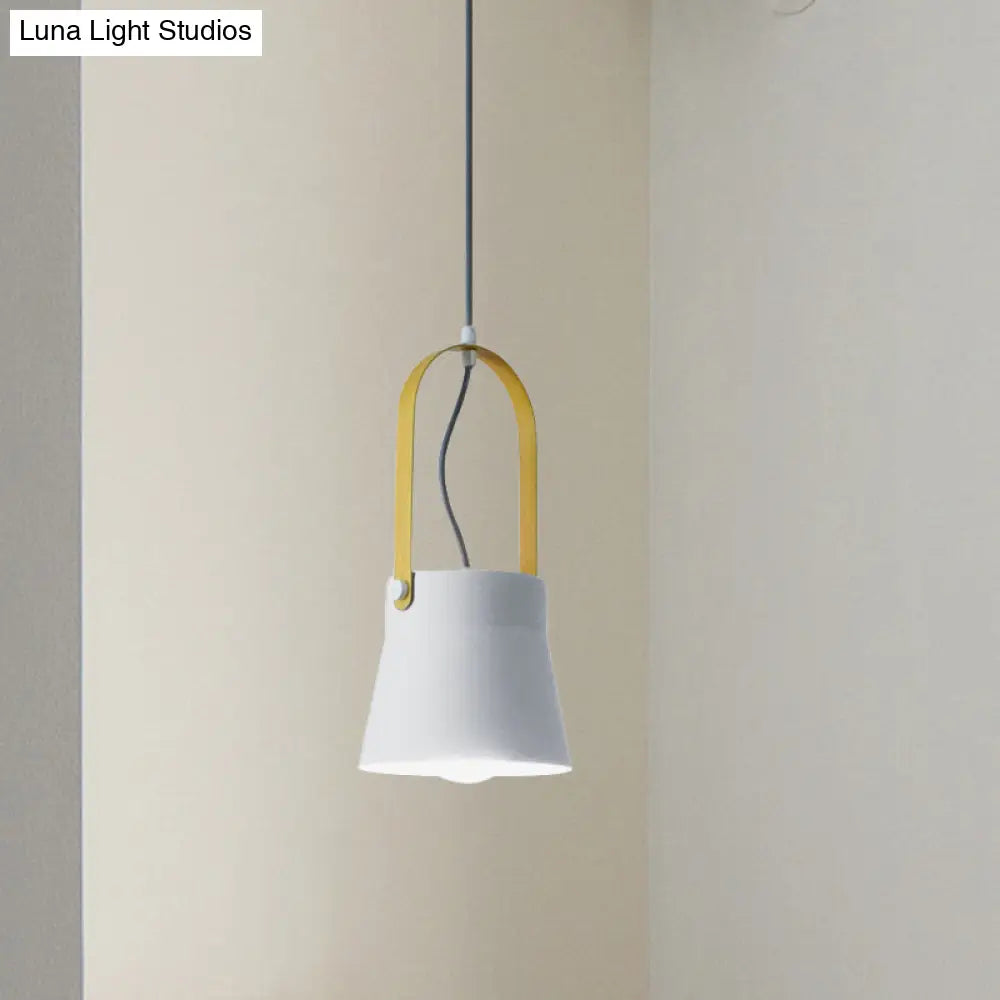 Industrial Hanging Lamp With Cone Shade - Metal Pendant For Stylish Restaurants In Grey/Black/White