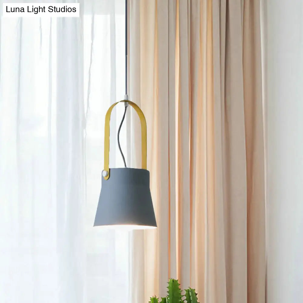 Industrial Hanging Lamp With Cone Shade - Metal Pendant For Stylish Restaurants In Grey/Black/White