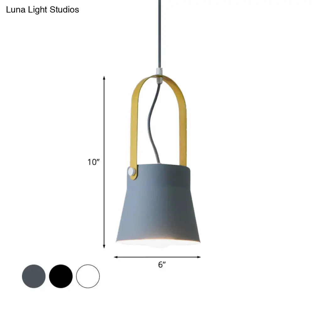 Industrial Cone Shade Pendant Lamp With 1 Bulb - Stylish Restaurant Lighting In Grey/Black/White